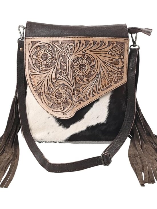Handbags - Sunset Star Crossbody Bag - Real Cowhide Hairon Women's Handbag with Leather Fri